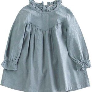 Cotton Long Sleeve Girl Dresses Babydoll Dress, Size 2-3T